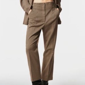 Brown plaid trousers